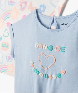 Tee-shirt manches courtes coupe loose bébé fille (lot de 2)